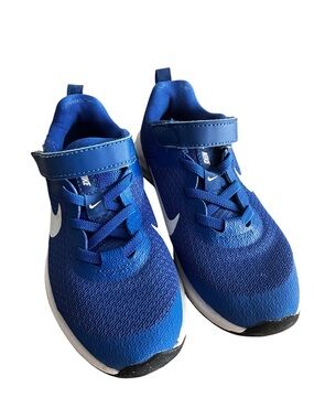 Nike Kids Royal Blue Mesh Hook-and-Loop Sneakers